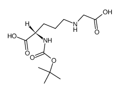 Nα-(tert-butoxycarbonyl)-Nδ-(carboxymethyl)ornithine结构式