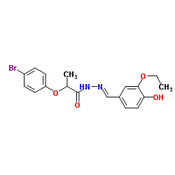 2-(4-Bromophenoxy)-N'-[(E)-(3-ethoxy-4-hydroxyphenyl)methylene]propanehydrazide结构式