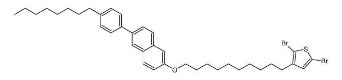 2,5-dibromo-3-{10-[6-(4-octylphenyl)naphthalene-2-yloxy]decyl}thiophene Structure
