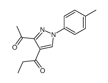 1-[3-acetyl-1-(4-methylphenyl)pyrazol-4-yl]propan-1-one结构式