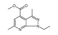1H-Pyrazolo[3,4-b]pyridine-4-carboxylic acid, 1-ethyl-3,6-dimethyl-, methyl ester结构式