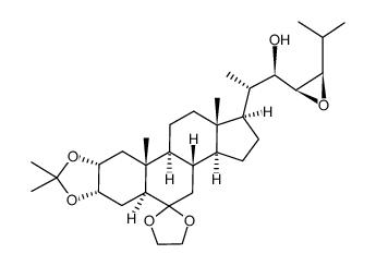 (2R,3S,22R,23S,24R)-23,24-epoxy-6,6-ethylenedioxy-22-hydroxy-2,3-isopropylidenedioxy-5α-cholestane结构式