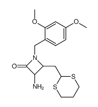 3-Amino-1-(2,4-dimethoxy-benzyl)-4-[1,3]dithian-2-ylmethyl-azetidin-2-one结构式