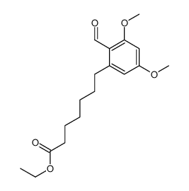ethyl 7-(2-formyl-3,5-dimethoxyphenyl)heptanoate结构式