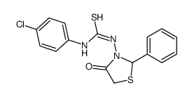 1-(4-chlorophenyl)-3-(4-oxo-2-phenyl-1,3-thiazolidin-3-yl)thiourea结构式