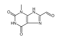 1H-Purine-8-carboxaldehyde, 2,3,6,9-tetrahydro-3-methyl-2,6-dioxo Structure