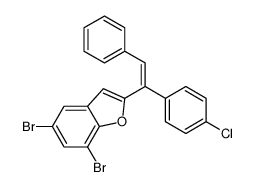 5,7-dibromo-2-[(E)-1-(4-chlorophenyl)-2-phenylethenyl]-1-benzofuran Structure