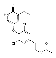 3,5-dichloro-4-((5-isopropyl-6-oxo-1,6-dihydropyridazin-3-yl)oxy)phenylethyl acetate结构式