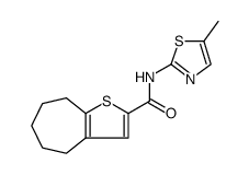4H-Cyclohepta[b]thiophene-2-carboxamide, 5,6,7,8-tetrahydro-N-(5-methyl-2-thiazolyl)结构式