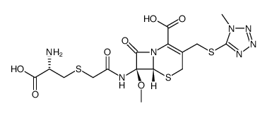 5-Thia-1-azabicyclo[4.2.0]oct-2-ene-2-carboxylic acid, 7-[[2-[[(2S)-2-amino-2-carboxyethyl]thio]acetyl]amino]-7-methoxy-3-[[(1-methyl-1H-tetrazol-5-yl)thio]methyl]-8-oxo-, (6R,7S)-结构式