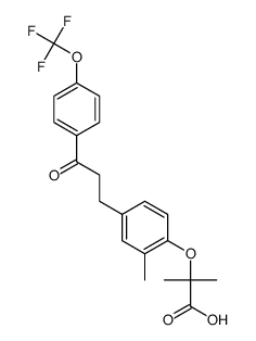 2-methyl-2-(2-methyl-4-(3-oxo-3-(4-(trifluoromethoxy)phenyl)propyl)phenoxy)propanoic acid Structure