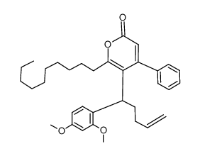 6-decyl-5-(1-(2,4-dimethoxyphenyl)pent-4-enyl)-4-phenyl-2H-pyran-2-one Structure