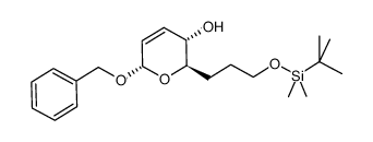 (2R,3S,6S)-6-(benzyloxy)-3,6-dihydro-2-(3-tert-butyldimethylsilyloxypropyl)-2H-pyran-3-ol结构式