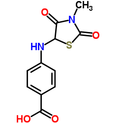 4-(3-METHYL-2,4-DIOXO-THIAZOLIDIN-5-YLAMINO)-BENZOIC ACID Structure