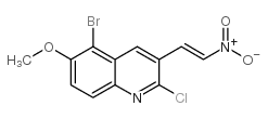 5-bromo-2-chloro-6-methoxy-3-(2-nitroethenyl)quinoline结构式