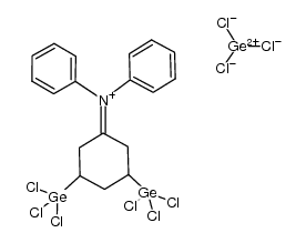 3,5-bis(trichlorogermyl)cyclohexylidenediphenyliminium trichlorogermanate结构式
