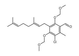 3-chloro-5-[(E)-3,7-dimethyl-2,6-octadienyl]-4,6-bis(methoxymethoxy)-2-methylbenzaldehyde Structure