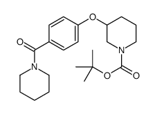 3-[4-(Piperidine-1-carbonyl)-phenoxy]-piperidine-1-carboxylic acid tert-butyl ester structure