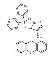 2-methoxycarbonyl-4,4-diphenyl-2-(9-xanthenyl)-4-butanolide结构式