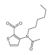 N-hexyl-N-(2-nitrothiophen-3-yl)acetamide结构式
