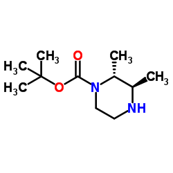 (2R,3R)-2,3-Dimethyl-1-piperazinecarboxylic Acid 1,1-Dimethylethyl Ester Structure