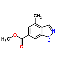 Methyl 4-methyl-1H-indazole-6-carboxylate结构式