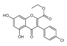 3-(p-Chlorophenyl)-5,7-dihydroxy-4-oxo-4H-1-benzopyran-2-carboxylic acid ethyl ester结构式
