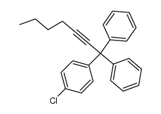 1-(4-chlorophenyl)-1,1-diphenylhept-2-yne结构式