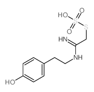 S-(2-((2-(4-Hydroxyphenyl)ethyl)amino)-2-iminoethyl) hydrogen thiosulfate结构式