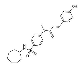 (E)-N-(4-Cycloheptylsulfamoyl-phenyl)-3-(4-hydroxy-phenyl)-N-methyl-acrylamide Structure