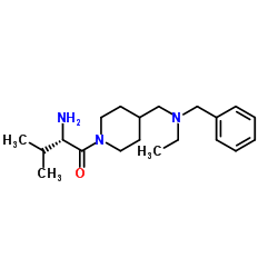 (2S)-2-Amino-1-(4-{[benzyl(ethyl)amino]methyl}-1-piperidinyl)-3-methyl-1-butanone Structure