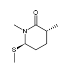 trans-1,3-dimethyl-6-(methylthio)-2-piperidinone结构式