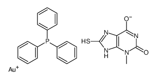 8-thiotheophyllinate-triphenylphosphine gold(I) Structure