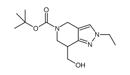 tert-butyl 2-ethyl-7-(hydroxymethyl)-6,7-dihydro-2H-pyrazolo[4,3-c]pyridine-5(4H)-carboxylate结构式