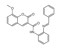 8-methoxycoumarin-3-carboxy-o-(N-benzylidene)-anilide Structure