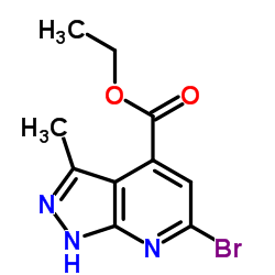 6-溴-3-甲基-1H-吡唑并[3,4-b]吡啶-4-羧酸乙酯结构式