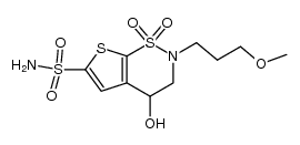 (S)-3,4-dihydro-4-hydroxy-2-(3-methoxypropyl)-2H-thieno[3,2-e]-1,2-thiazine-6-sulfonamide-1,1-dioxide Structure