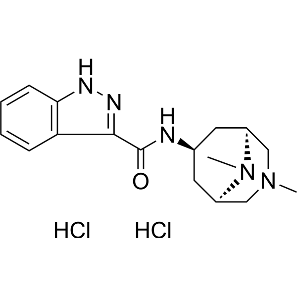 N-[(1S,5R)-7,9-dimethyl-7,9-diazabicyclo[3.3.1]non-3-yl]-1H-indazole-3-carboxamide dihydrochloride结构式