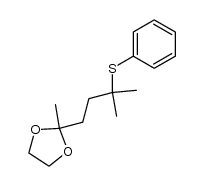 2-methyl-(3-methyl-3-phenylthiobutyl)-1,3-dioxolane结构式