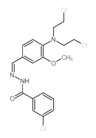 N-[[4-[bis(2-chloroethyl)amino]-3-methoxy-phenyl]methylideneamino]-3-chloro-benzamide结构式