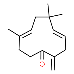 (4E,8E)-6,6,9-Trimethyl-2-methylene-4,8-cycloundecadien-1-one structure