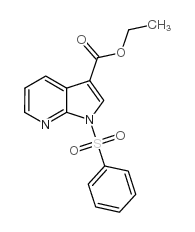 1-(苯磺酰基)-吡咯并[2,3-B]吡啶-3-羧酸乙酯结构式