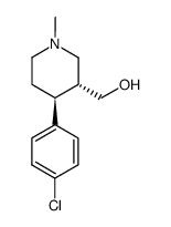 (+)-4β-(4-Chlorophenyl)-3α-(hydroxymethyl)-1-methylpiperidine结构式