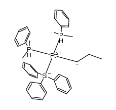 cis-Pt(PMe2Ph)2(SiPh3)Pr结构式