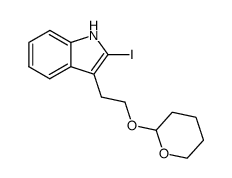 2-Iodo-3-[2-(tetrahydro-pyran-2-yloxy)-ethyl]-1H-indole结构式