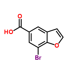7-bromo-1-benzofuran-5-carboxylic acid结构式
