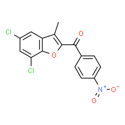 (5,7-Dichloro-3-methyl-1-benzofuran-2-yl)(4-nitrophenyl)methanone结构式