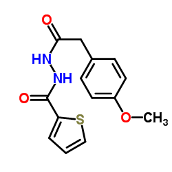 N'-[2-(4-methoxyphenyl)acetyl]-2-thiophenecarbohydrazide structure