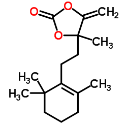 4-Methyl-5-methylene-4-[2-(2,6,6-trimethyl-1-cyclohexen-1-yl)ethyl]-1,3-dioxolan-2-one Structure