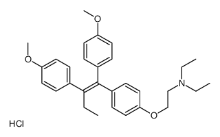 2-[4-[(E)-1,2-bis(4-methoxyphenyl)but-1-enyl]phenoxy]-N,N-diethylethanamine,hydrochloride结构式